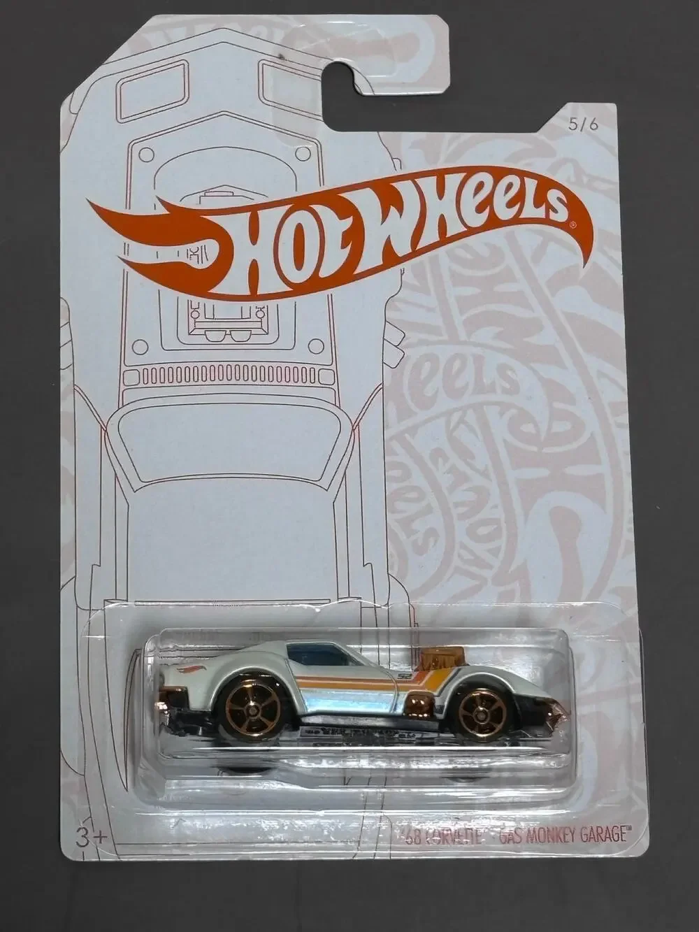 Hot Wheels '68 Corvette Gas Monkey Garage 1:64 Diecast Car White